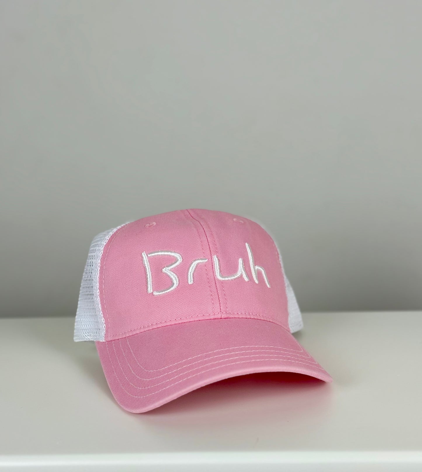 Bruh Pink/White Girl's Snapback