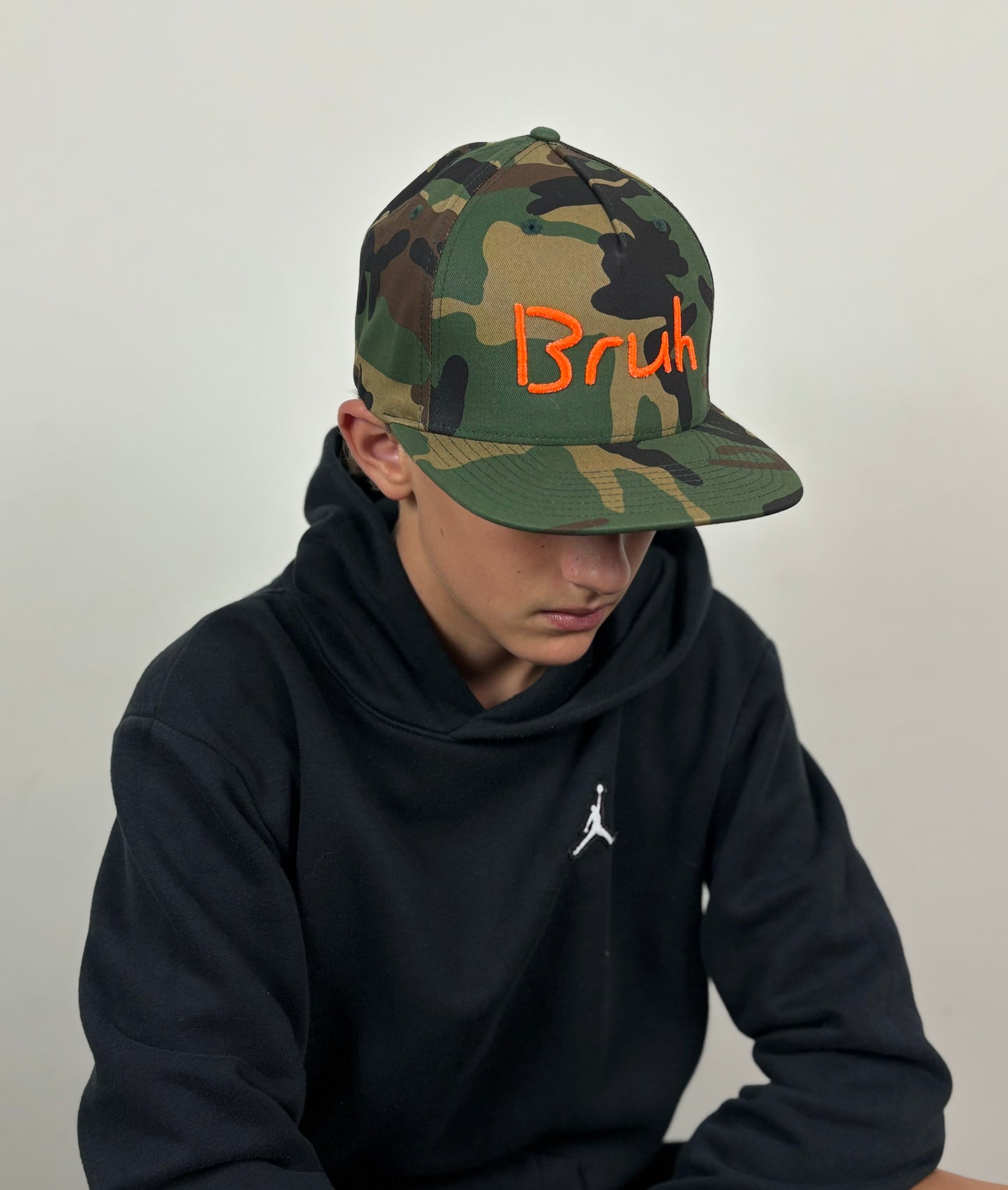 Bruh Camo/Orange Snapback