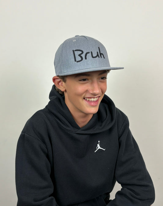 Bruh Grey/Black Snapback